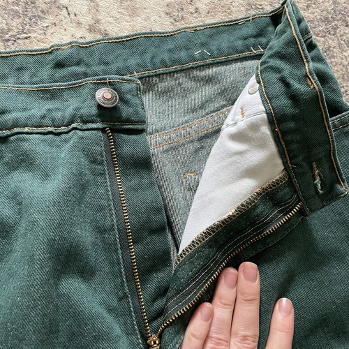 Vintage Lands’ End Womens Hunter Green Straight Leg Jeans NOS 16 Petite READ** - Picture 5 of 13