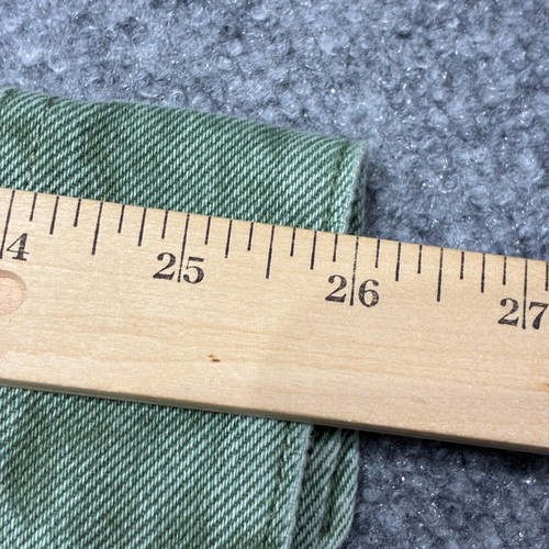 Zara Shirt Men's Large Green Distressed Denim Long Sleeve Casual Button Down - Picture 8 of 9