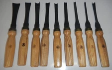 Flexcut 9 pieces Mallet Gouges with tool roll Very Nice   $150