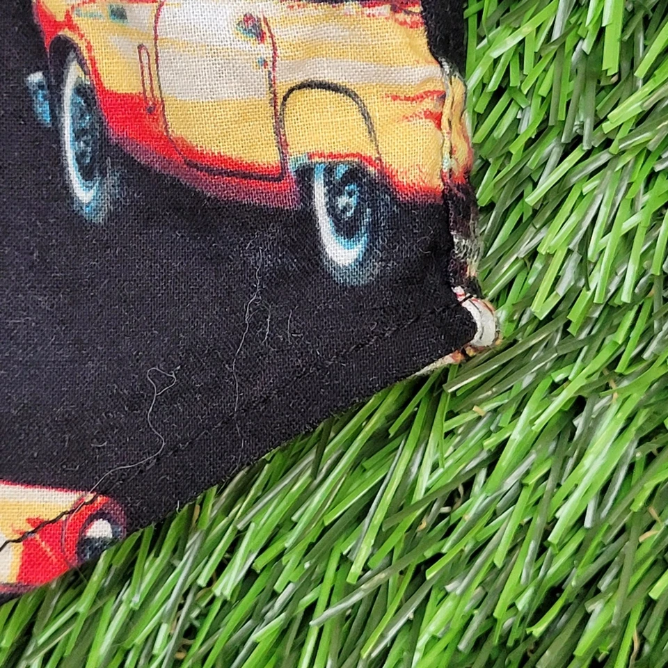 Vintage Joe-Marlin AOP Car Button Shirt Medium 19x28 Black - Image 2 of 4