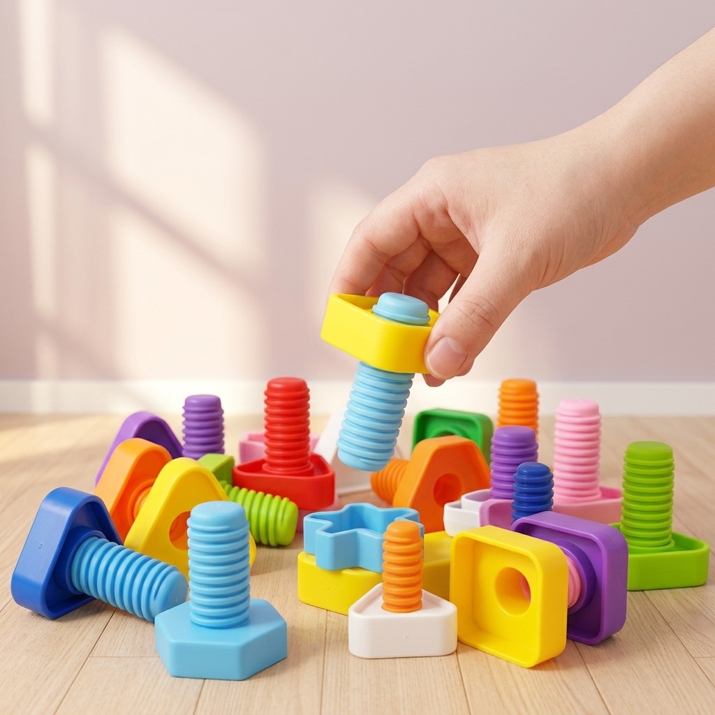 Giocattolo Educativo a Vite Abbinamento Forme per Bambini 1-3 Anni e Autismo