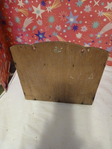 Estante de pared vintage de especias de cerámica de madera de gallo de mediados de siglo - Imagen 3 de 3