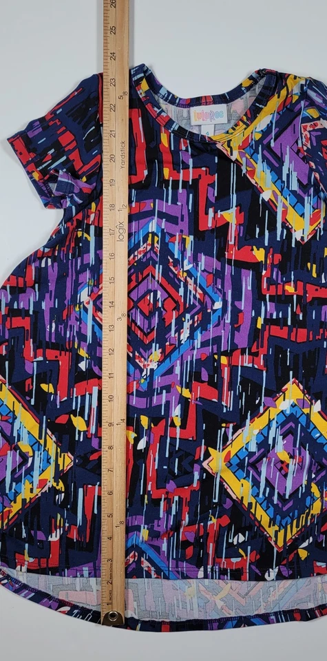 Vestido LulaRoe Niñas Talla 4 Diamantes Patrón Geométrico Foto 4 de 4
