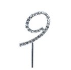 Happy Birthday Cake Topper Number 9 Silver Numeral Rhinestone Party Decorations