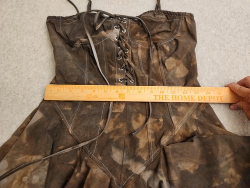 Hot & Delicious Dress Womens Medium Corset Lace-Up Peplum Mini Tie Dye Y2k - Picture 5 of 15