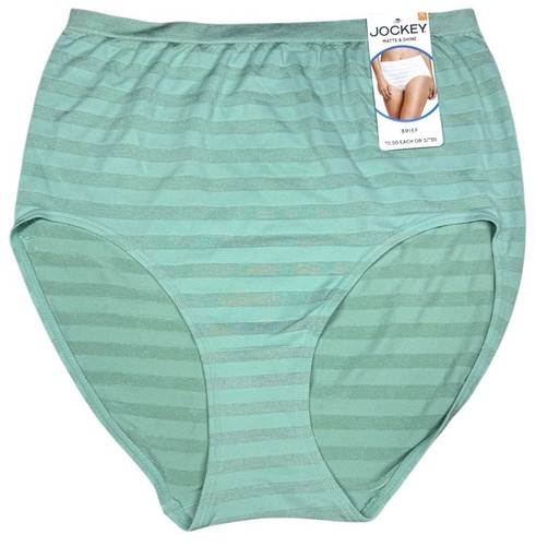 JOCKEY Women’s 1216 MATTE & SHINE Underwear Panty Brief Green Nylon Blend Sz 7 L - Picture 2 of 4