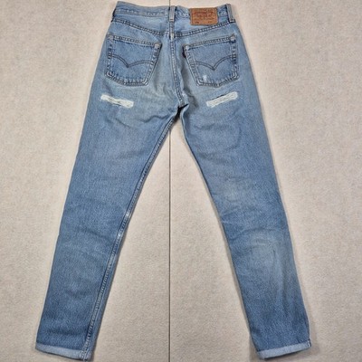 LEVI'S 501 JEANS DAMEN TROUSERS W26 L34 LEVIS CUSTOM MADE IN USA BLAU Y2K