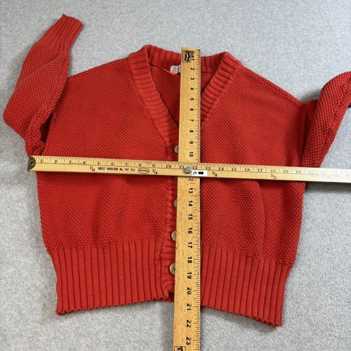 Suéter FP Beach Free People Mujer Pequeño Rojo Botón Recortado Cárdigan Boho - Imagen 6 de 7