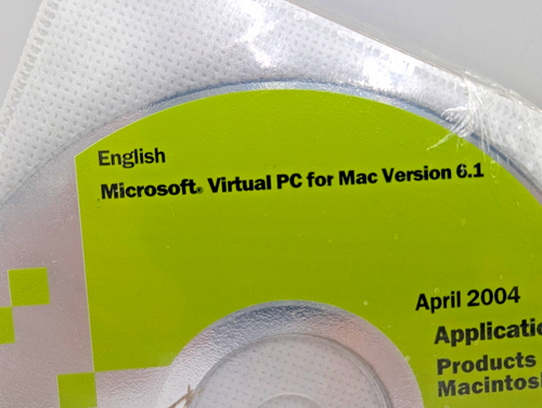 Microsoft Virtual PC for MAC Version 6.1 Disc April 2004 English NEW - Picture 2 of 5