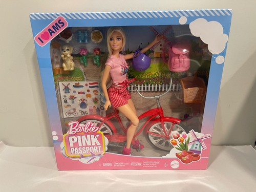Mattel Barbie Rosa Pasaporte Holanda con Bicicleta, Ropa y Accesorios de Viaje - Imagen 1 de 2