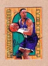 Alonzo Mourning signed  1995-96 Fleer Flair Hardwood Leader #3 of 27-Charlotte