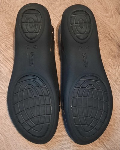 Sandalias Crocs Huarache Isabella negras con tiras de gelatina UK9 W11 - Imagen 2 de 4
