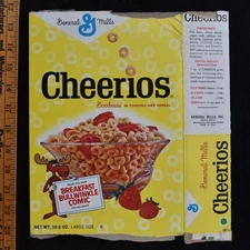 [ 1966 Cheerios Cereal Box - Rocky & Bullwinkle Comic - Vintage Jay Ward 1960s ]