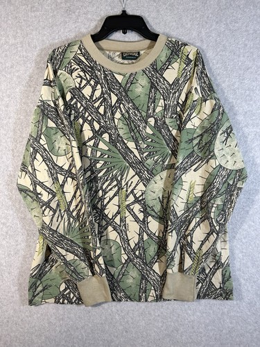 Cactuflage Cactus Long Sleeve Crew Neck Shirt USA Made Mens Sz XL Vintage