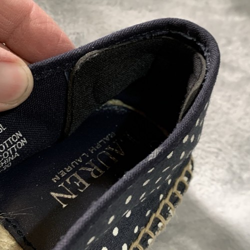 Lauren Ralph Lauren Womens Shoes Sz 9B Navy Polka Dot Destini Canvas Espadrille - Picture 12 of 18