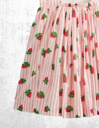 Ex Mini Boden Girl’s Sleeveless Cross Back Strawberry Embroidered Dress in Pink - Picture 8 of 9