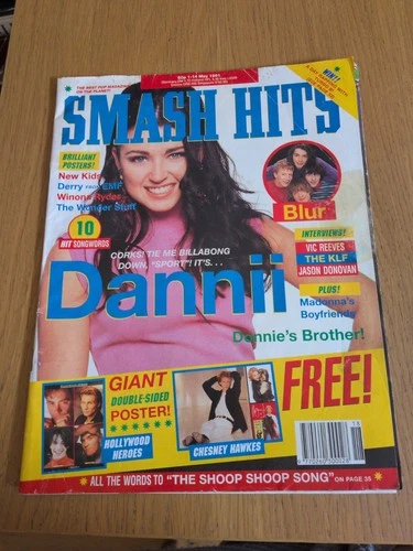 Smash Hits Magazine May 1991 Blur Dannii Minogue Winona Ryder