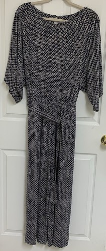 NWOT Garnet Hill Prato Knit Jumpsuit Wide Leg Kimono Sleeve Pockets Sz M