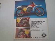 advertising Pubblicità 1979 MOTO CIMATTI KAIMAN SUPER 6 MARCE X21 50
