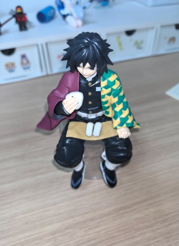 Demon Slayer Anime Action Figure Tomioka Giyuu Eat Rice Balls 5.91'' Gift - Picture 12 of 12