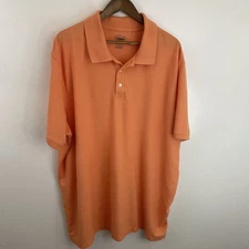 The Foundry Polo Shirt Mens 3XL XXXL Orange Short Sleeve Cotton Polyester Blend