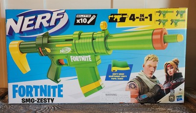 New in Box! 2021 Fortnite Nerf Gun Elite 4 in 1 SMG-ZESTY