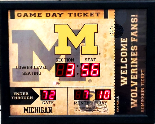 Michigan Wolverines Team Scoreboard Clock Bluetooth Wireless Technology - Picture 3 of 3