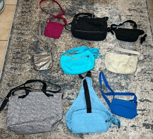 Huge Kipling Bag Lot Of 9 Blue Black Pink Handbag Shoulder Bag - Picture 12 of 12
