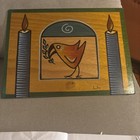 KAKADU Table Mat  Handmade In Israel Bird Design With Candles Signed By Artist