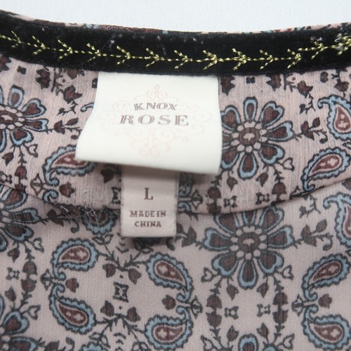 Blusa Boho Knox Rosa Talla Grande Transparente Gasa Floral Campesina Fluida Informal Top - Imagen 5 de 9