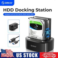 RICO 2-bay Hard Drive Docking Station for 2.5/3.5 HDD SSD SATA to USB 3.0 12V3A