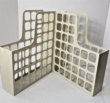 Oxford DecoFile Magazine Racks Lot of 2 – Vintage Beige Plastic File Holders USA
