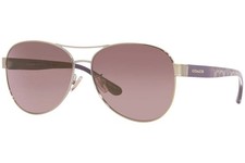 Coach HC7115 90056F Gold Purple Aviator Pink Mirrored 59mm Women's Sunglasses