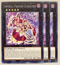 Yugioh! 3x Imperial Princess Quinquery JUSH-EN045 Rare 1st Ed NM