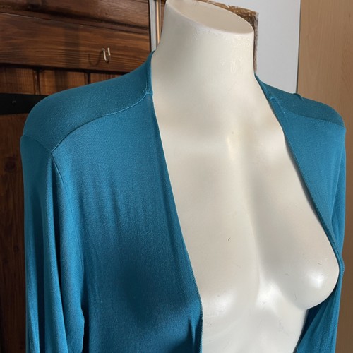 Kettlewell Blue Long Sleeve Longline Open Waterfall Cardigan Size LL/XL UK 16/18 - Picture 2 of 8