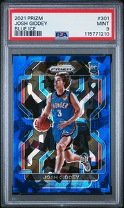 PSA 9 2021 Panini Prizm Josh Giddey Blue Ice Rookie RC /125 #301