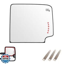 Senzeal Passenger Side Heated Mirror Upper Tow Mirror Glass Replacement for C