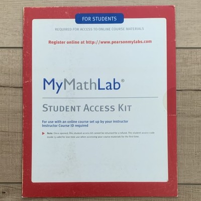 Pearson MyMathLab ISBN: 9780321199911 Student Access Kit Mathematics