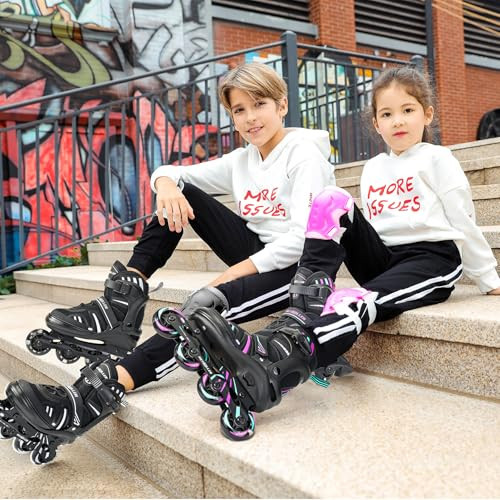 Adjustable Inline Skates for Girls Boys with Light up Wheels Roller Skates - Picture 4 of 7