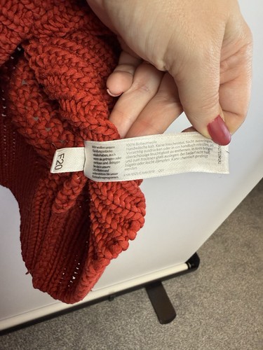 Eileen Fisher taglia media rosso cotone biologico maglia grossa oversize - Foto 10 di 10