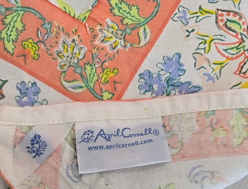 April Cornell Paisley Floral Cotton Rectangle Tablecloth 112x56 - Picture 3 of 4