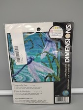 Dimensions Needlepoint Kit: Dragonfly Pair (Preprinted, 5"x5") - Sealed! #7208