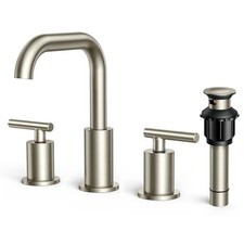 Brushed Nickel 8 Inch Widespread Bathroom Faucet for 3 Hole Sink, 2 Handles