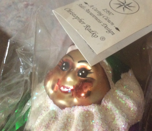 Christopher Radko A Caring Clown Christmas Ornament AIDS Awareness Ornament - Picture 4 of 6