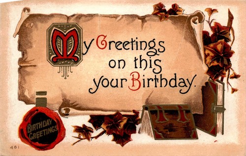 Vintage Birthday Greetings Dost Card Mollie Fane Mrs. Postcard