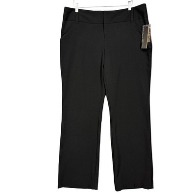 Daisy Fuentes Pants Womens 16 Black Straight Leg Mid Rise My Favorite Fit NWT
