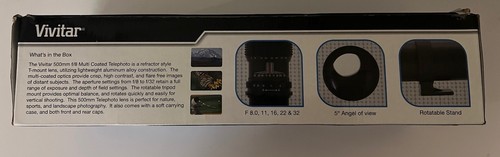 Vivitar Lens 500mm Preset F8.0 Black HD V-500-PRE NIKON - Picture 9 of 11