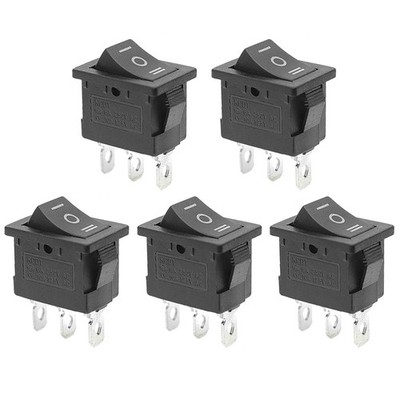 QTEATAK 5Pcs On/Off/On Boat Toggle Rocker Switch 3 Pin 3 Position Snap 12V 11...