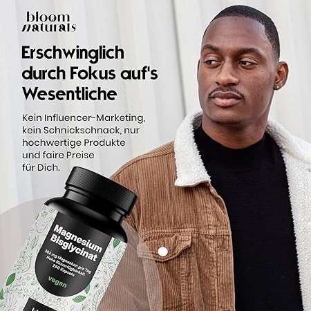 Magnesium Bisglycinat Hochdosiert - 250 Vegane Kapseln - 362 mg Mg pro Tag - Bild 2 von 5