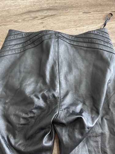 VS2 Vakko Lambs Leather Pants 30x32 Black Straight Leg Size 8 - Picture 10 of 10